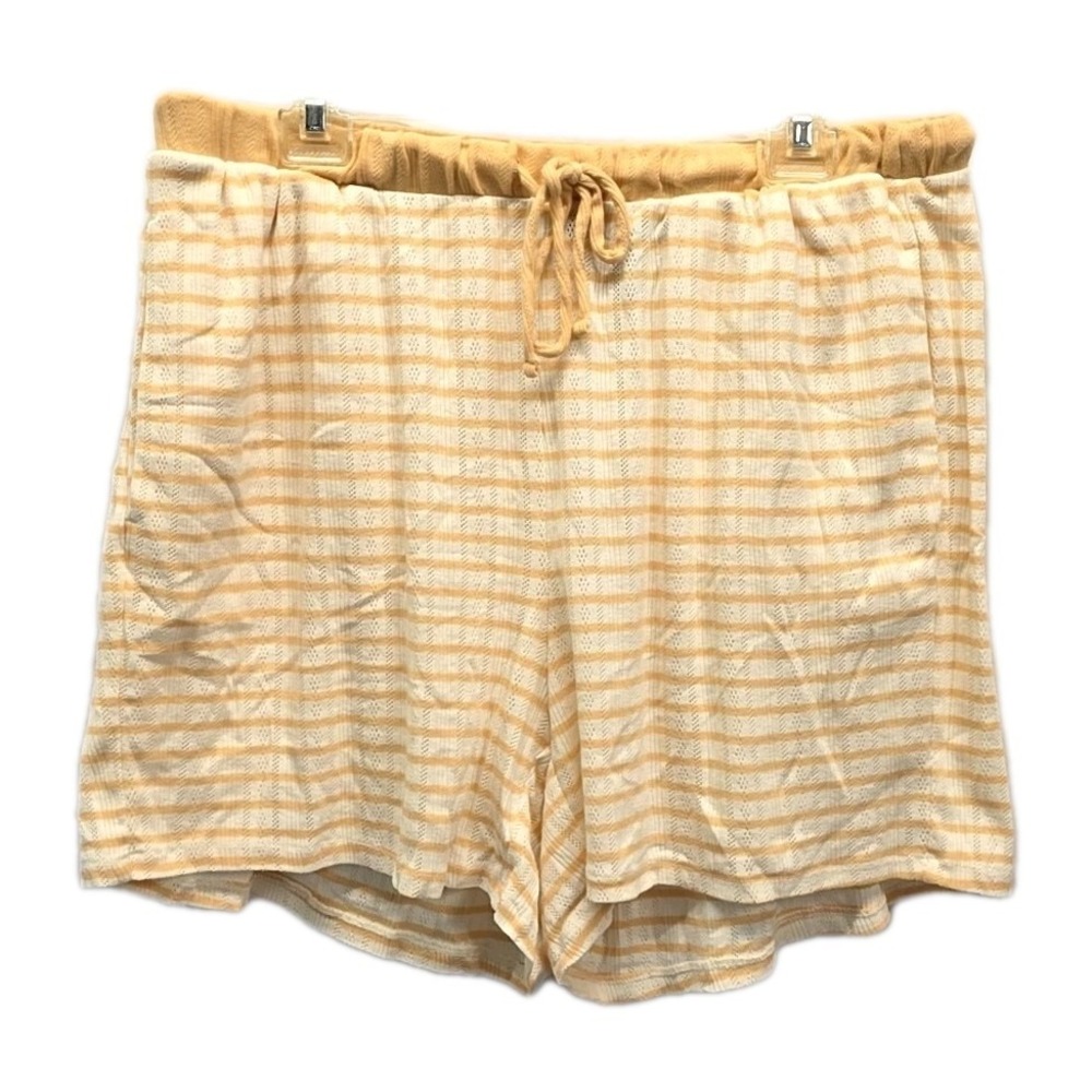 Torrid Yellow Stripe Pointelle Lounge Shorts Drawstring Waist sz 1‎